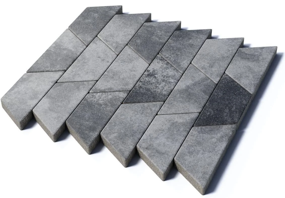 Тротуарная плитка Трапеция, 80 мм, Антрацит