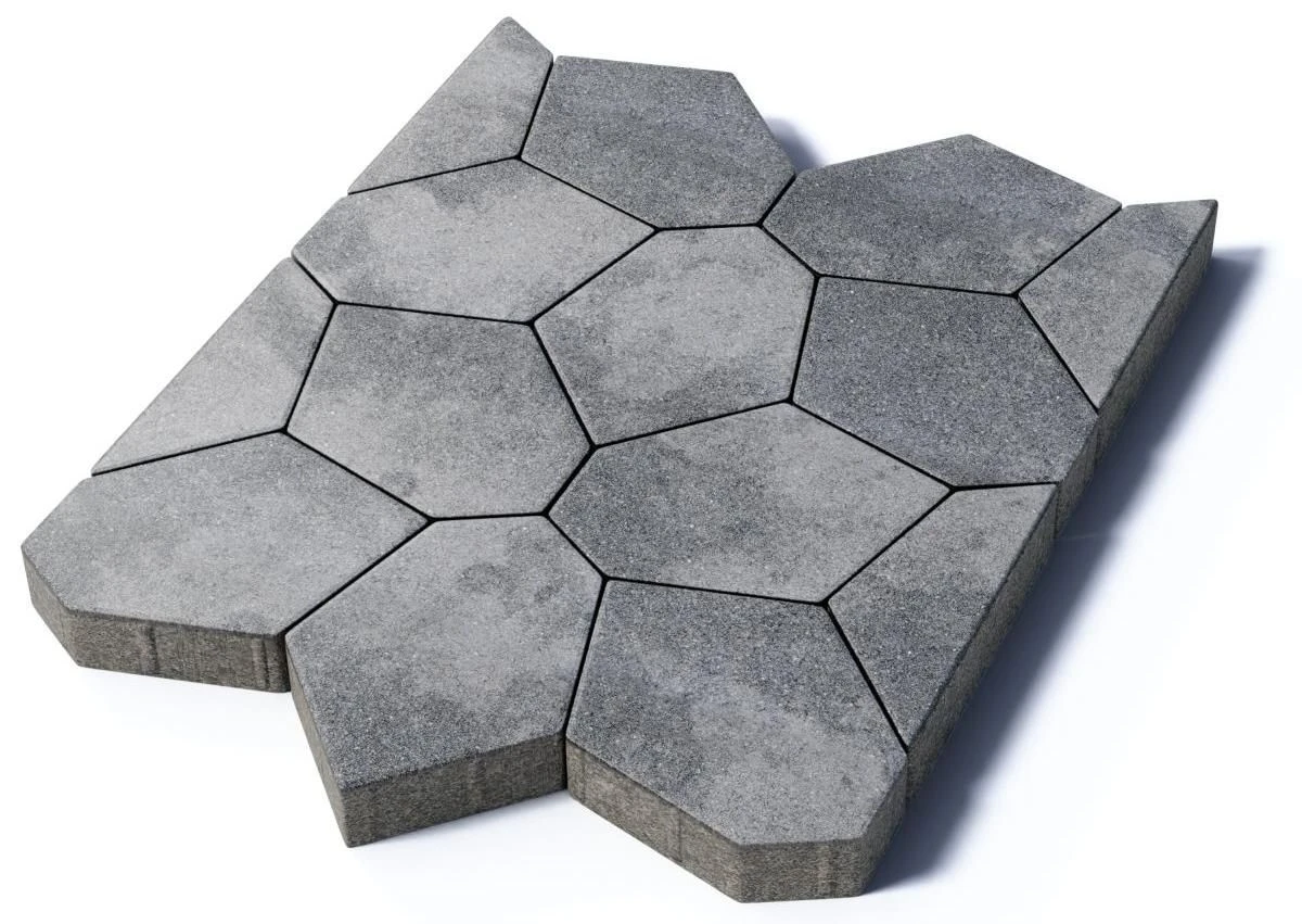 Тротуарная плитка Туртур, 80 мм, Антрацит
