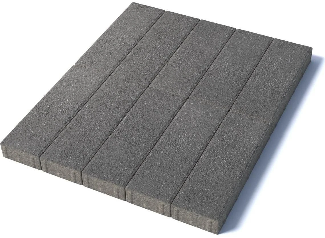 Тротуарная плитка Паркет 600х200х80 мм, гранит, серый