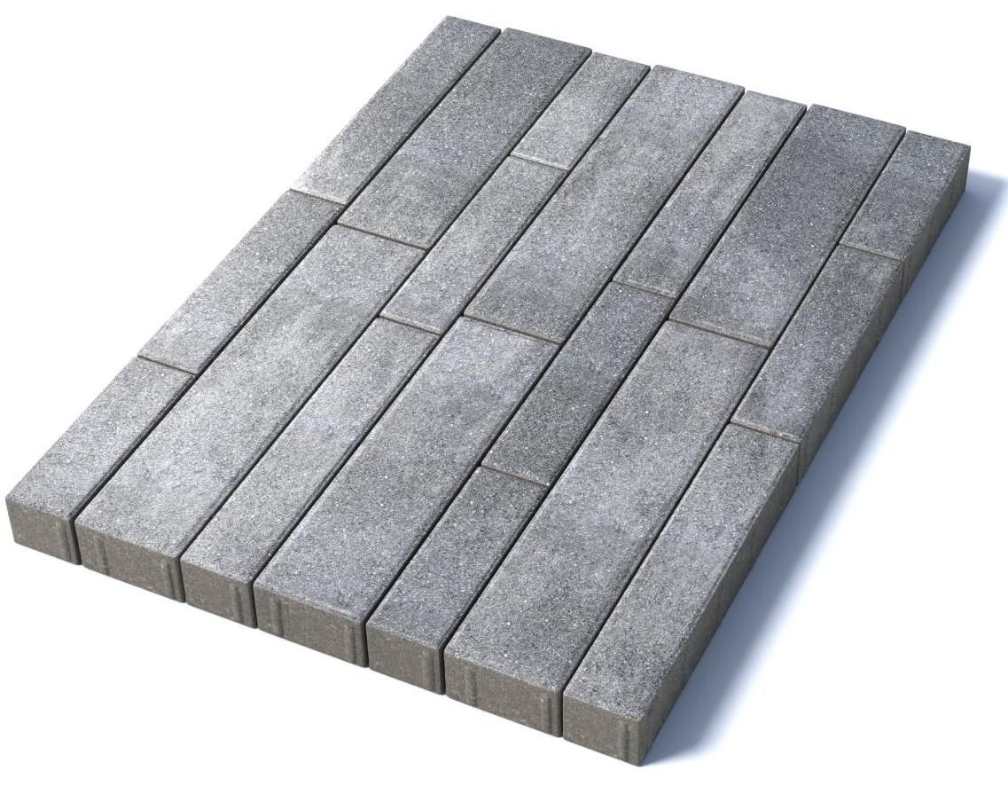 Тротуарная плитка Табула, 80 мм, Шунгит